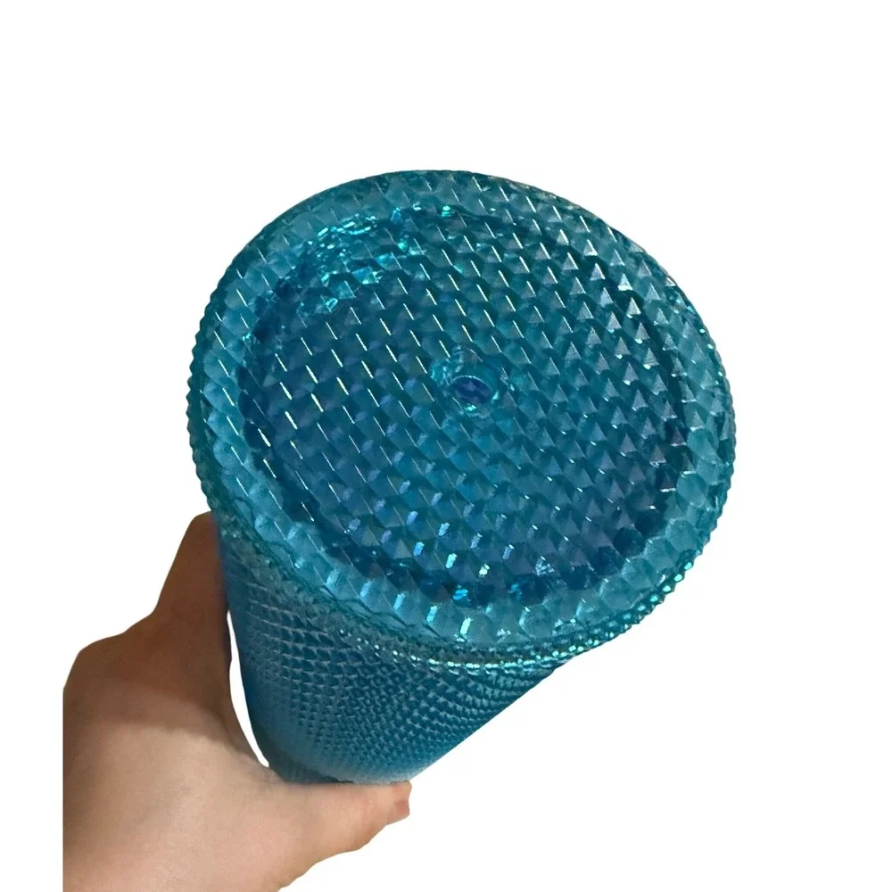 Starbucks 2023 Glacier Blue Ombre Gradient Studded Tumbler 24 oz NO Straw‎
